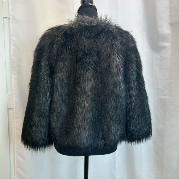 MICHAEL Michael Kors gray black faux fur jacket Sz L NWT - Picture 5 of 11